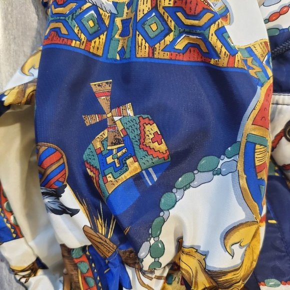 Vintage 80s 90s Womens Native American Southwest Bomber Jacket‎ Hooded Sz M/L - Picture 9 of 12